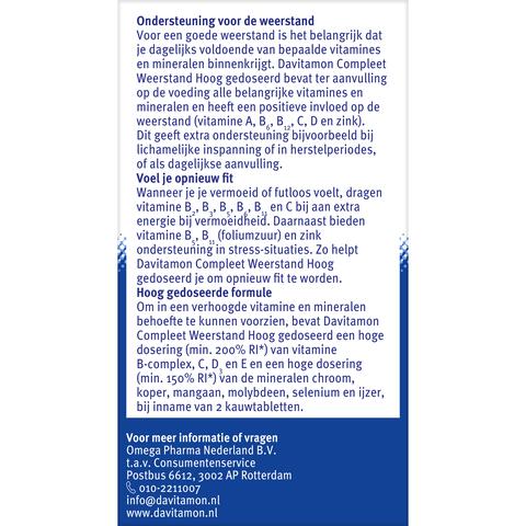 Davitamon Compleet Weerstand Forte 50 Kauwtabletten