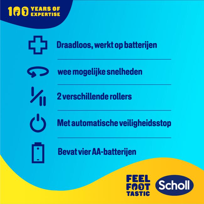 Scholl Velvet Smooth  Elekrische Voetvijl Blauw