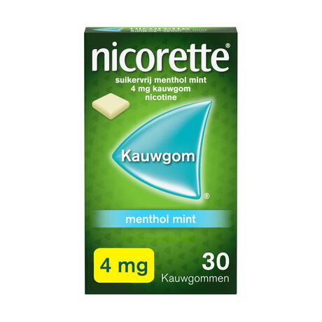 Nicorette suikervrij Kauwgom mint 4mg 30 stuks