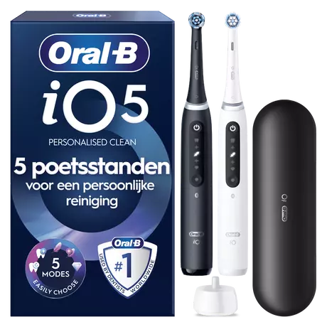Oral-B iO 5s Zwart & Wit Duo Elektrische Tandenborstels