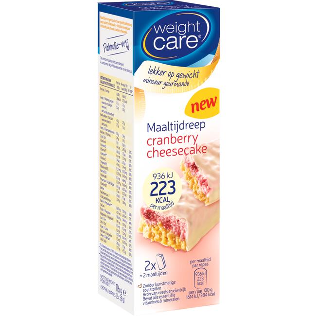 Weight Care Maaltijdreep Cranberry Cheesecake 2 stuks
