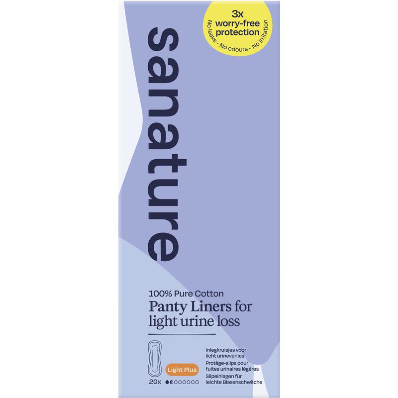 Sanature 100% Katoenen Incontinentie Inlegkruisjes Light Plus 20 Stuk