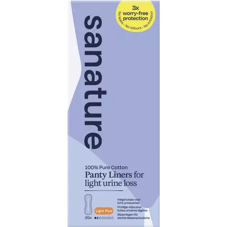 Sanature 100% Katoenen Incontinentie Inlegkruisjes Light Plus 20 Stuk