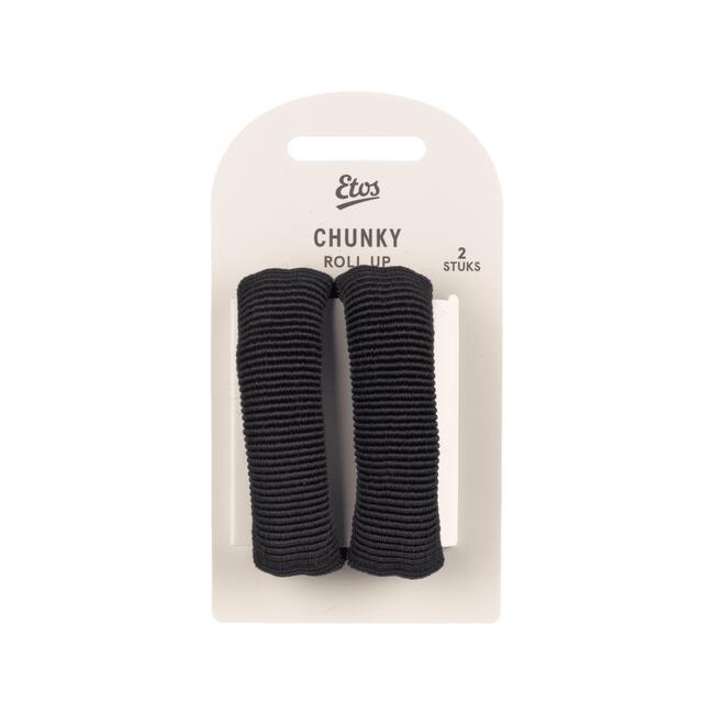 Etos Elastieken Roll Up Medium Zwart 2St