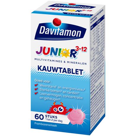 Davitamon Junior 3+ Kauwvitamines Framboos
