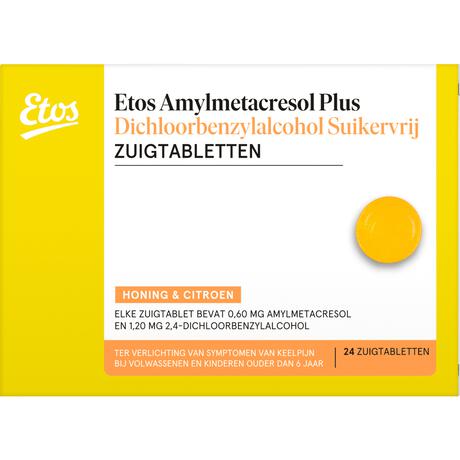 Etos Honing & Citroen zuigtablet, Amylmetacresol Plus Dichloorbenzylalcohol