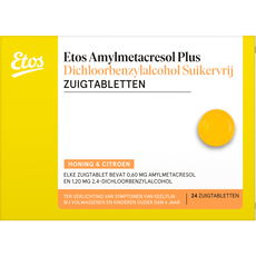 Etos Honing & Citroen zuigtablet, Amylmetacresol Plus Dichloorbenzylalcohol