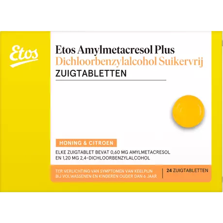Etos Honing & Citroen Amylmetacresol Plus Zuigtabletten 24 stuks
