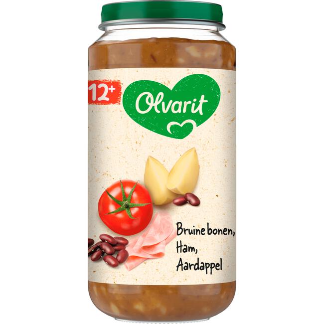 Olvarit Bruine Bonen Ham Aardappel Babyhapje 12+ maanden 250 GR