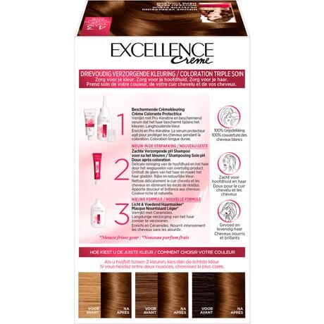 L'Oréal Paris Excellence Crème Verzorgende Crèmekleuring 4.3 Midden Goudbruin