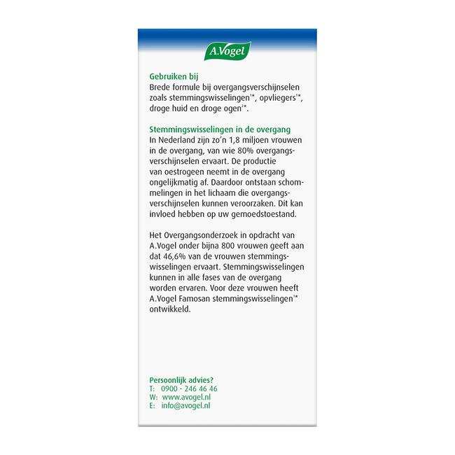 A.Vogel Famosan Stemmingswisselingen1* Overgang1* Tabletten 60 stuks