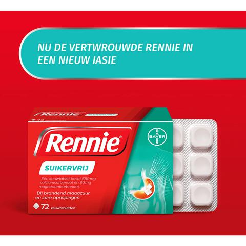 Rennie Suikervrij Kauwtabletten Bij Brandend Maagzuur 72 Stuks