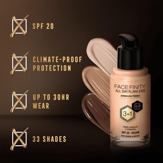 Max Factor Facefinity Foundation Warm Almond/C45 30 ML