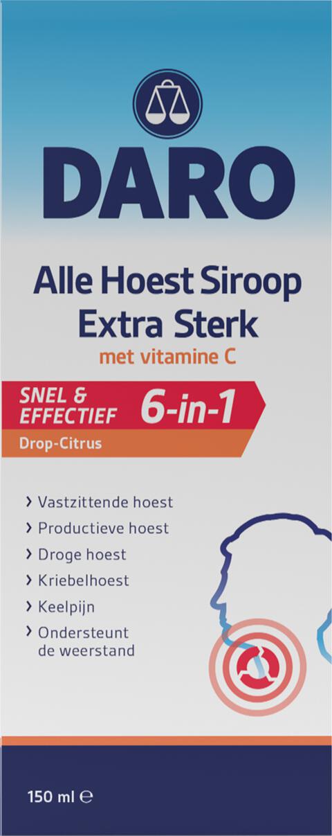 Daro Alle Hoest Siroop Extra Sterk Met Vitamine C 150 ML