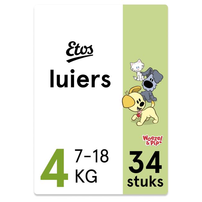 Etos Woezel & Pip Luiers Maxi Maat 4 7-18 kg 34 stuks
