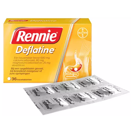 Rennie Deflatine Opgeblazen Gevoel Of Winderigheid Kauwtabletten 36 stuks