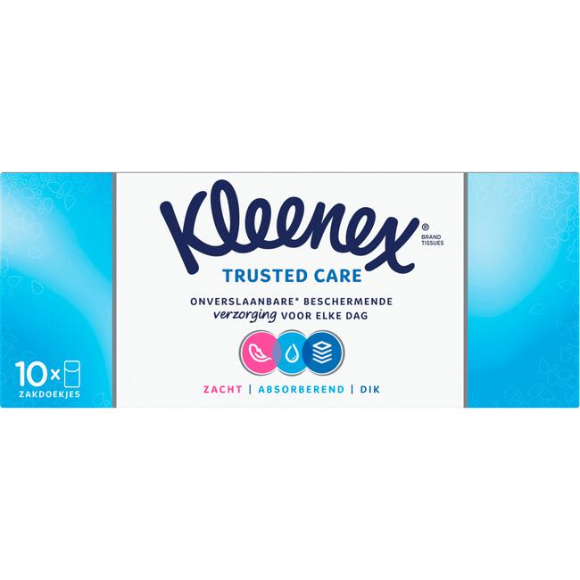 Kleenex Trusted Care Zakdoekjes 10 pakjes
