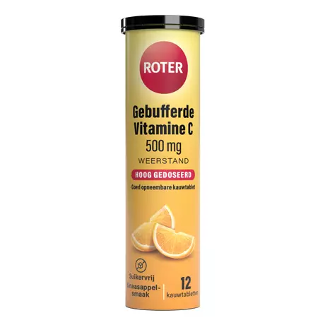 Roter Gebufferde Vitamine C 500 MG Suikervrij Kauwtabletten 24 stuks