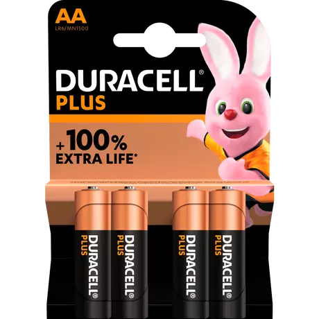 Duracell Batterijen Alkaline Plus AA 4 stuks
