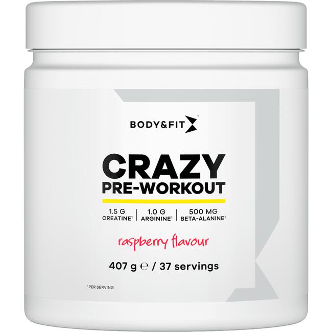 Attent Aanleg Is aan het huilen Body & Fit Crazy Pre Workout Eiwitpoeder Raspberry 407G 407 GR | Etos