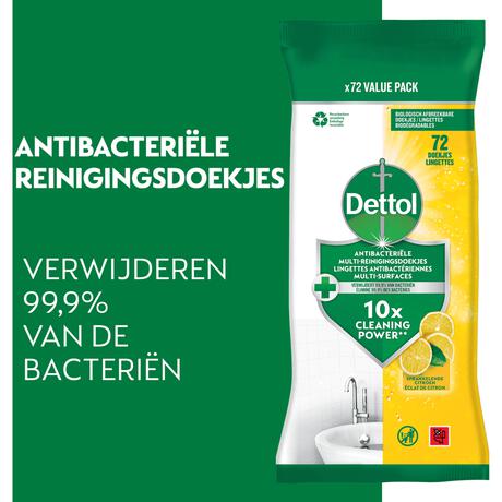 Dettol Citrus Doekjes 72 stuks
