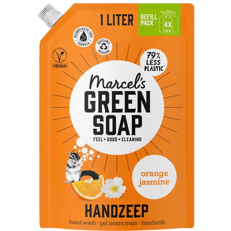 Marcel's Green Soap Handzeep Sinaasappel & Jasmijn Navulling 1000ml