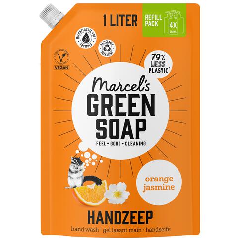 Marcel's Green Soap Handzeep Sinaasappel & Jasmijn Navulling 1000ml