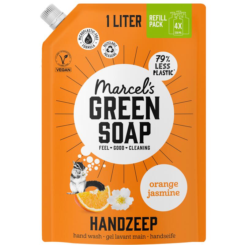 Marcel's Green Soap Handzeep Sinaasappel & Jasmijn Navulling 1000ml