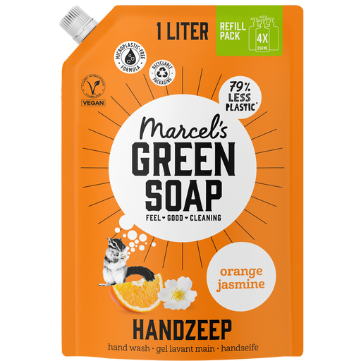 Marcel's Green Soap Handzeep Sinaasappel & Jasmijn Navulling 1000ml