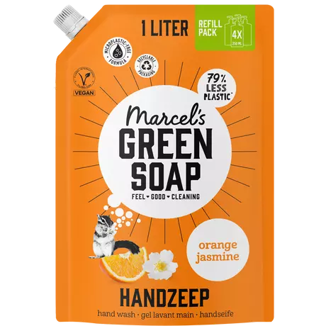 Marcel's Green Soap Handzeep Sinaasappel & Jasmijn Navulling 1000 ML