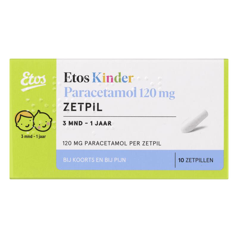 Etos Kinderparacetamol 120 MG Zetpil 10 stuks