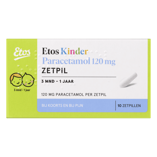Etos Kinderparacetamol 120 MG Zetpil 10 stuks