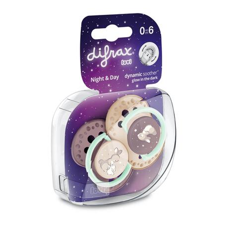 Difrax Dynamic Fopspeen 0-6M Night&Day Girl
