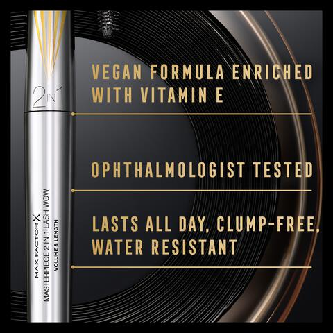Max Factor Masterpiece 2In1 Lash Wow Mascara 01 Black