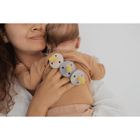 BIBS Anatomische Glow in the dark Fopspeen Two Pack Natuurlijk Rubber Sage/Cloud Maat 2