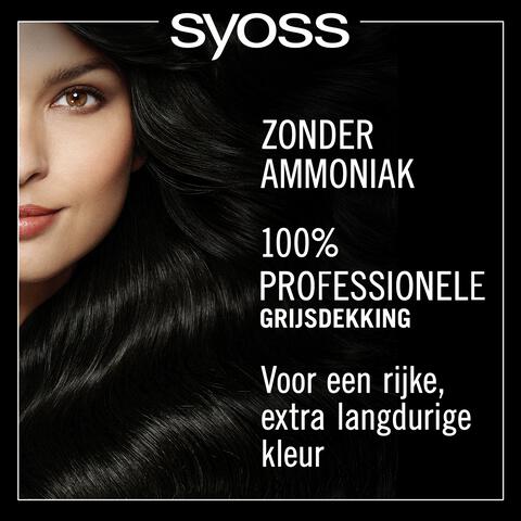 Syoss Oleo Intense  Permanente Haarkleuring 1-10 Intens Zwart/Noir Intense