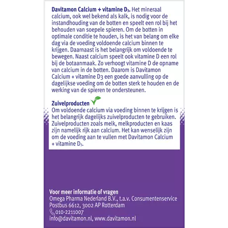 Davitamon Calcium met Vitamine D3 Mint Kauwtabletten 60 stuks