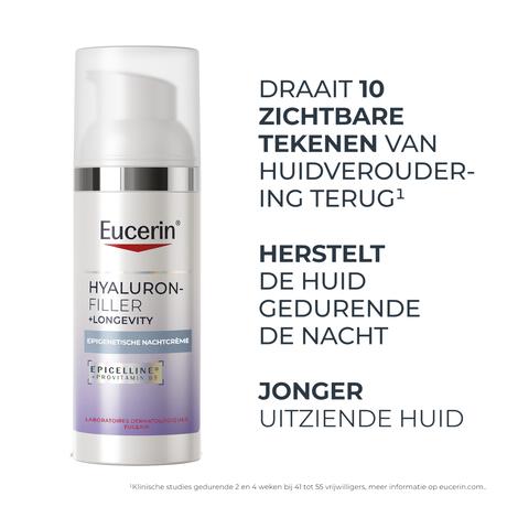 Eucerin Hyaluron-Filler + Longevity Epigenetisch Anti-Age Nachtcrème 50 ML