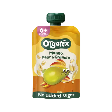 Organix Bio Knijpfruit Mango Peer Granola 6+ Maanden 100 gram