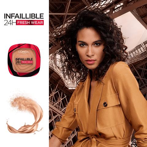 L'Oréal Paris Infaillible 24H Fresh Wear Foundation in a Powder 245 Golden Honey