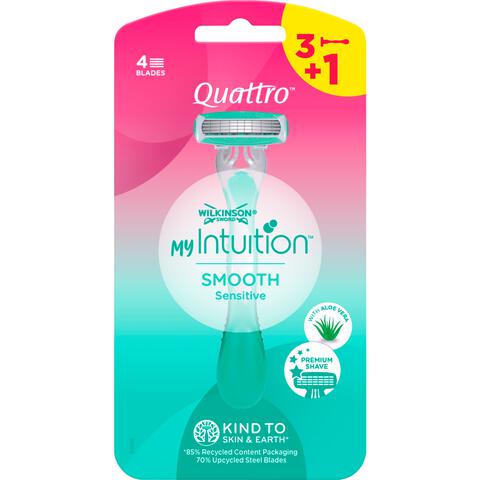 Wilkinson QUATTRO myIntuition disposables Smooth Sensitive 3+1