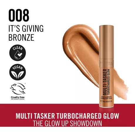 Rimmel London Multi-Tasker Turbocharged Glow Liquid Illuminator Bronzer 008