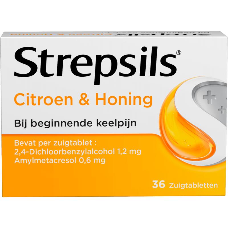 Strepsils Citroen & Honing Zuigtabletten 36 Stuks