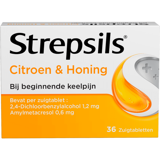 Strepsils Citroen & Honing Zuigtabletten 36 Stuks