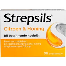 Strepsils Citroen & Honing Zuigtabletten 36 Stuks