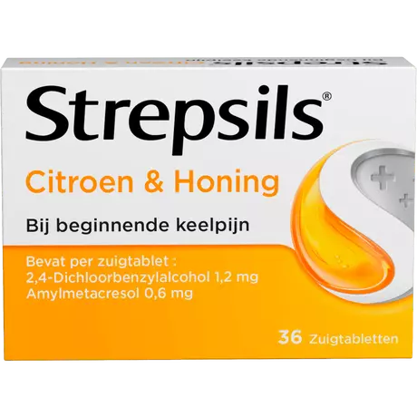 Strepsils Citroen & Honing Zuigtabletten 36 Stuks