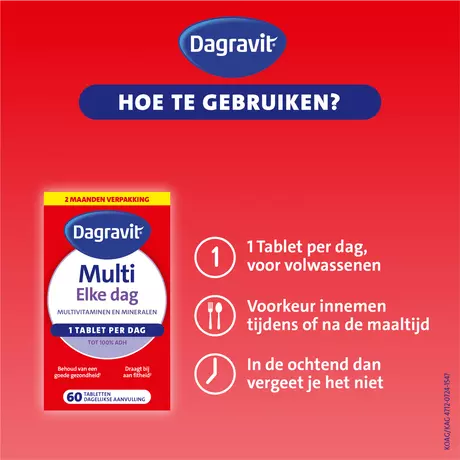 Dagravit Multivitaminen Elke Dag Tabletten 60 stuks