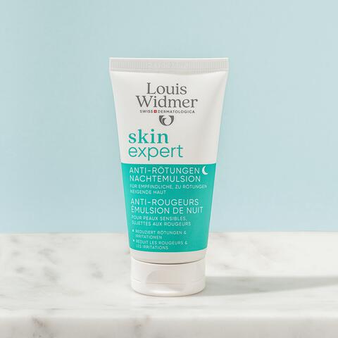 Louis Widmer Skinexpert Anti-Roodheid Nachtemulsie Zonder Parfum 50 ML