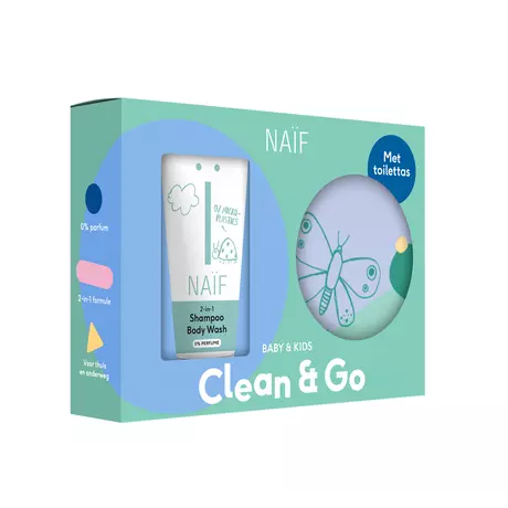 Naïf Clean & Go Set 2-in-1 Shampoo, Body Wash + Toilettas&nbsp;