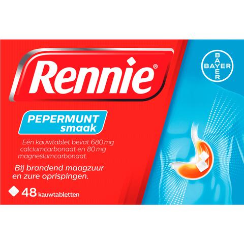 Rennie Pepermunt Kauwtabletten Bij Brandend Maagzuur 48 stuks